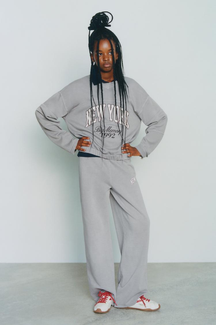 Pantalon wide leg efecto lavado