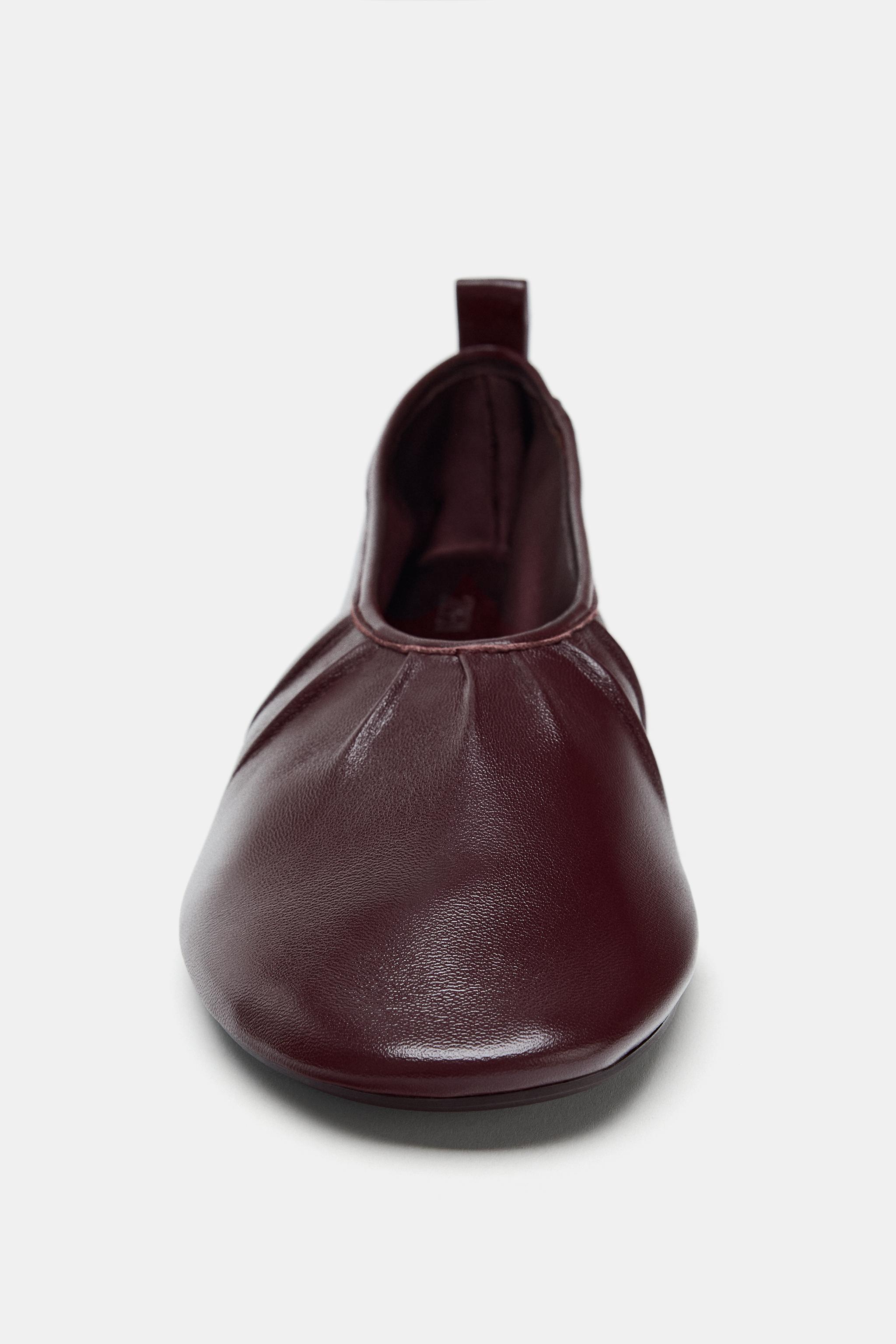 SOFT EFFECT LEATHER BALLET FLATS