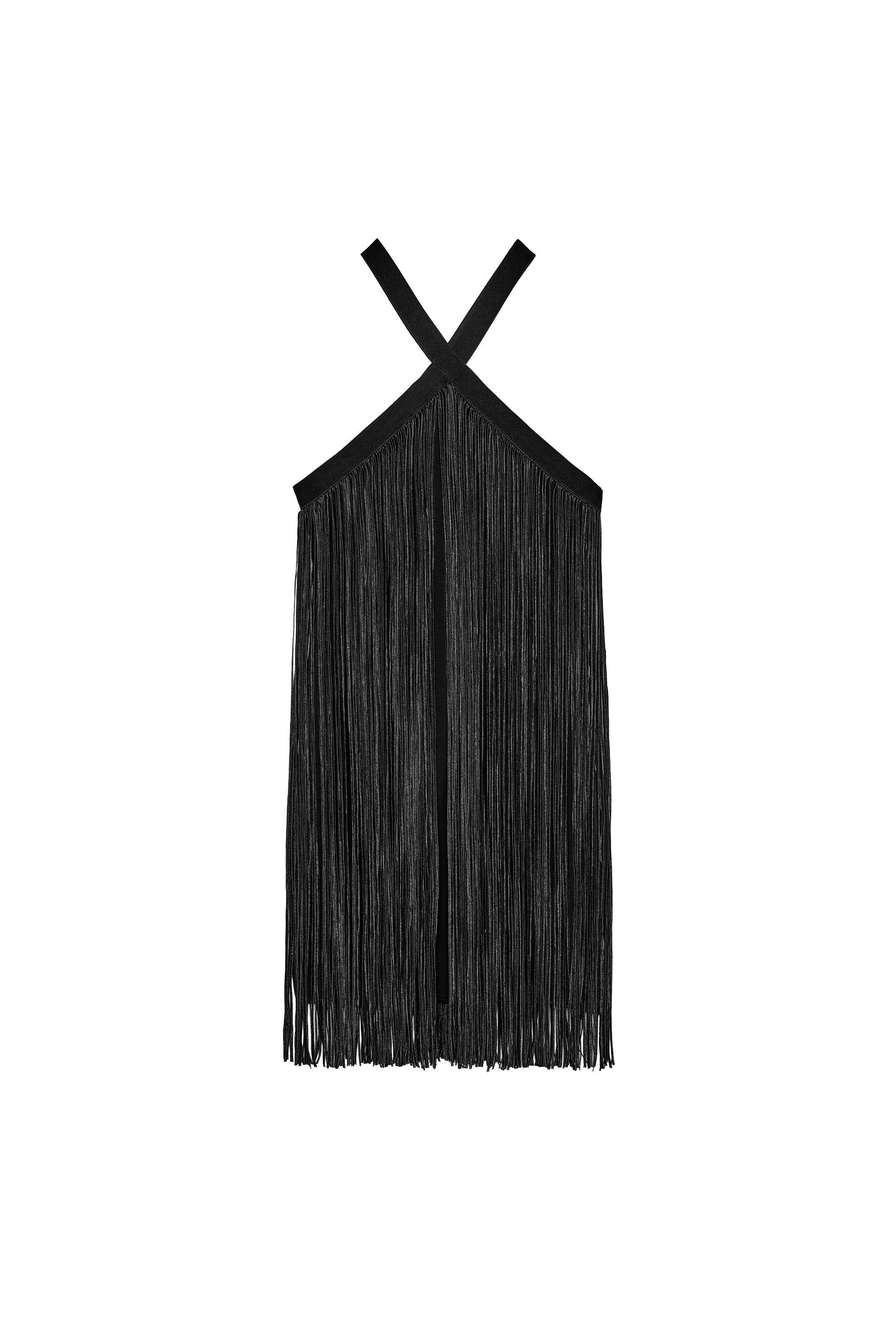 FRINGED SHORT DRESS - Black | ZARA United States