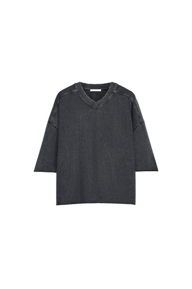 WASHED-EFFECT PLUSH SWEATSHIRT