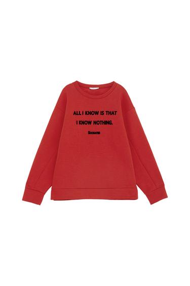 SWEATSHIRT WITH CONTRASTING SLOGAN