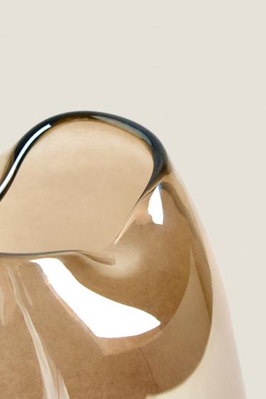TALL SHINY GLASS VASE - Golden by Zara - Image 2