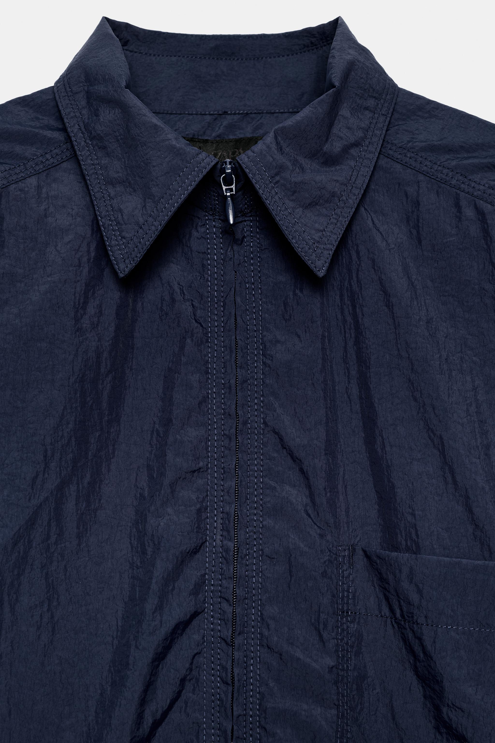 Женские рубашки Zara TECHNICAL FABRIC ZIP SHIRT — фото 9