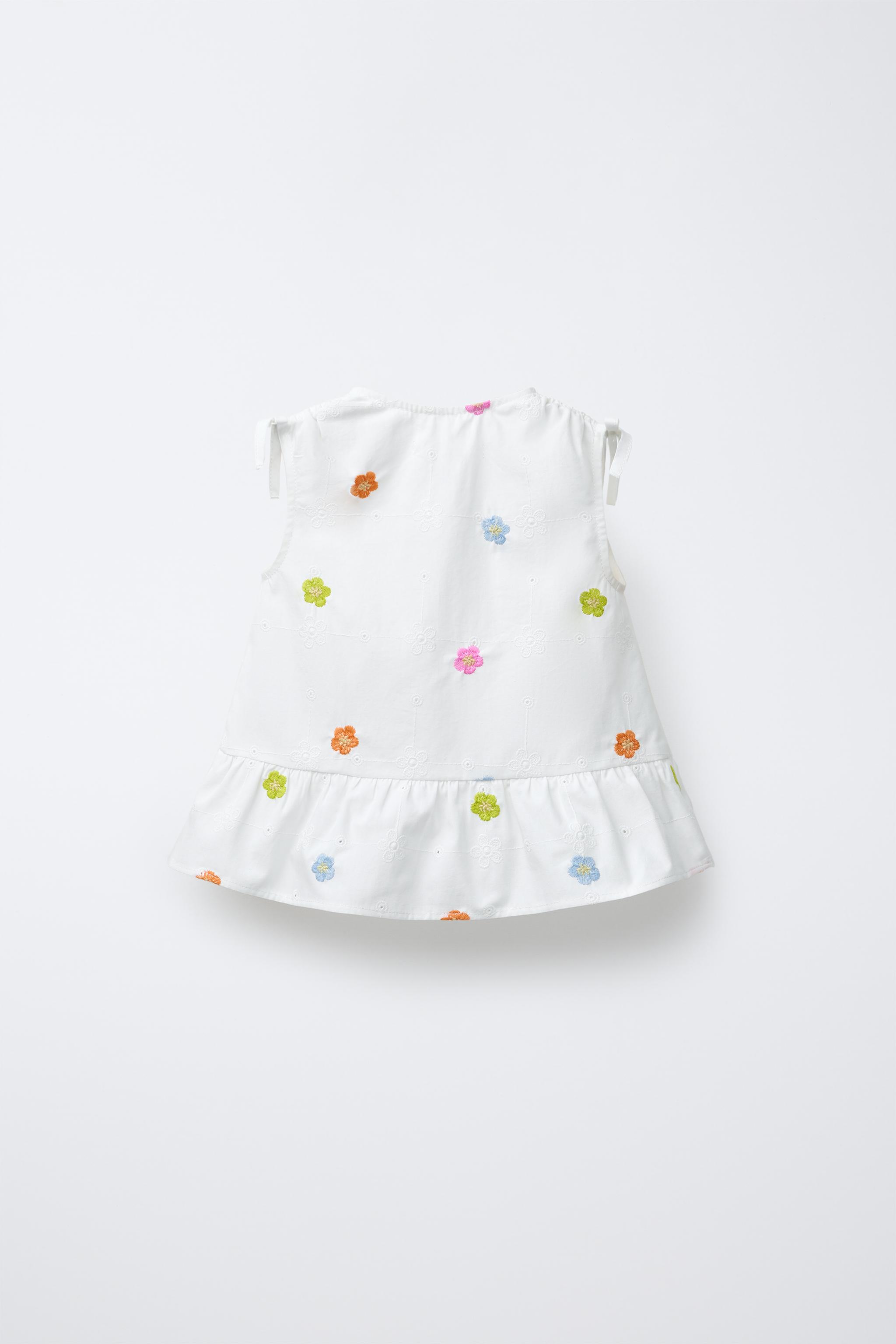 CHEMISE EN POPELINE À FLEURS BRODÉES