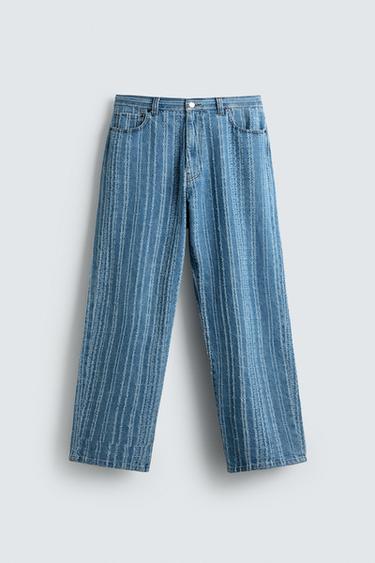 JEAN RAYURES TEXTURÉ - Bleu de Zara - Image 6