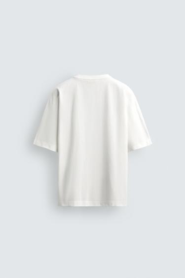 T-SHIRT REGULAR FIT HEAVYWEIGHT - Blanc cassé de Zara - Image 7