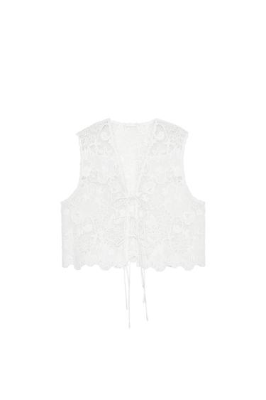 EMBROIDERED WAISTCOAT WITH TIES