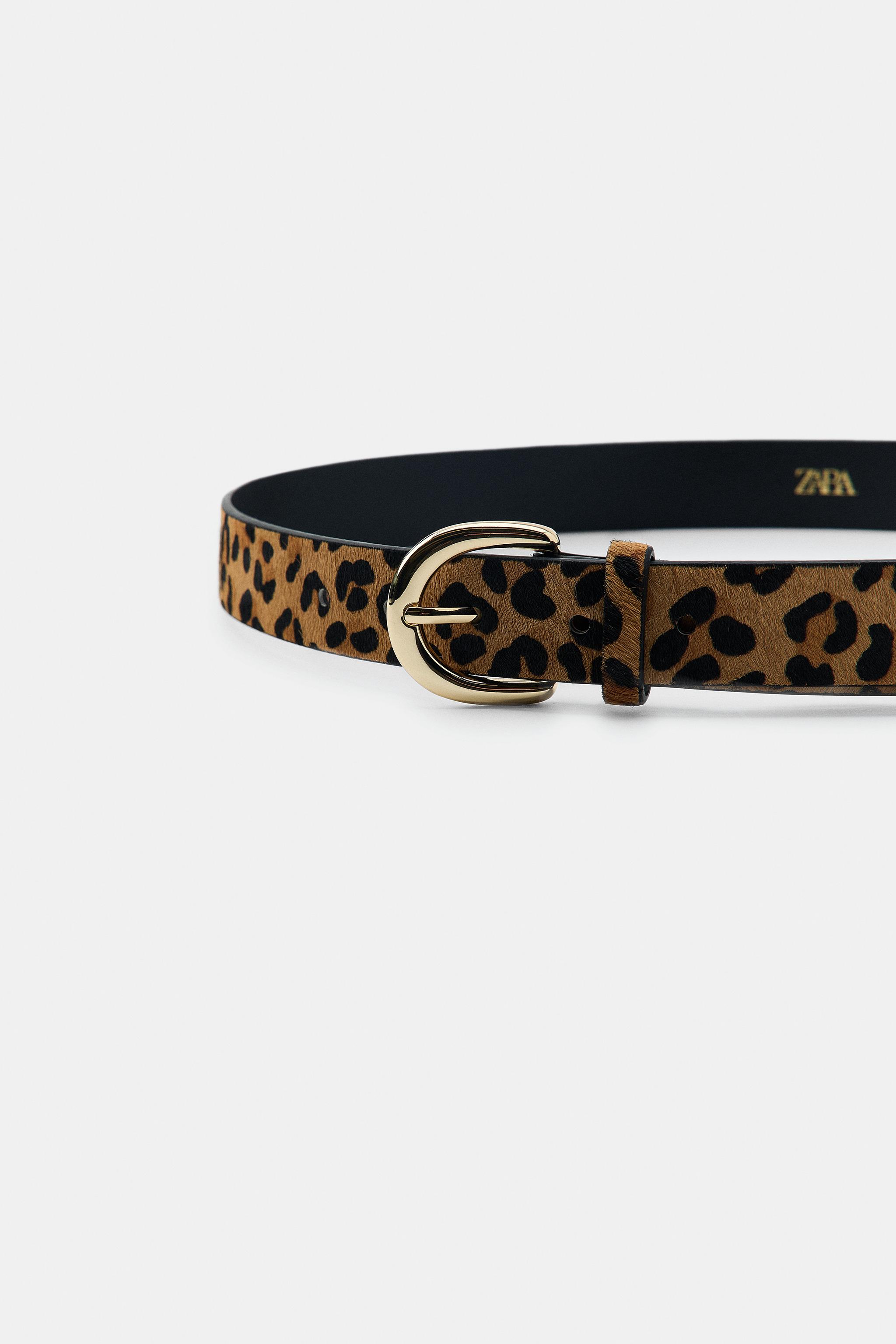 CEINTURE 100% CUIR IMPRIMÉ ANIMALIER