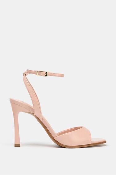 SANDALES VERNIES À TALONS - Rose de Zara