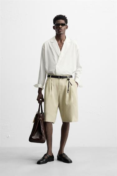 Zara RELAXED FIT SATIN EFFECT SHIRT - White - Image 0
