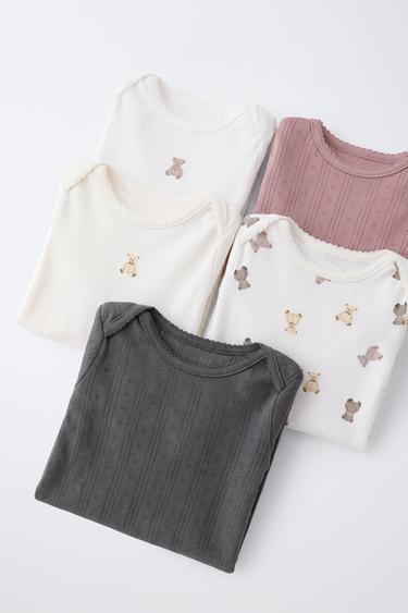 5-PACK BEAR BODYSUITS — Pink 2