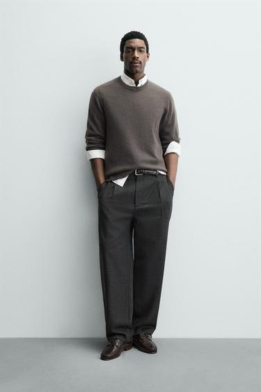 Zaras KASHMIRTRÖJA REGULAR FIT - Gråprickig