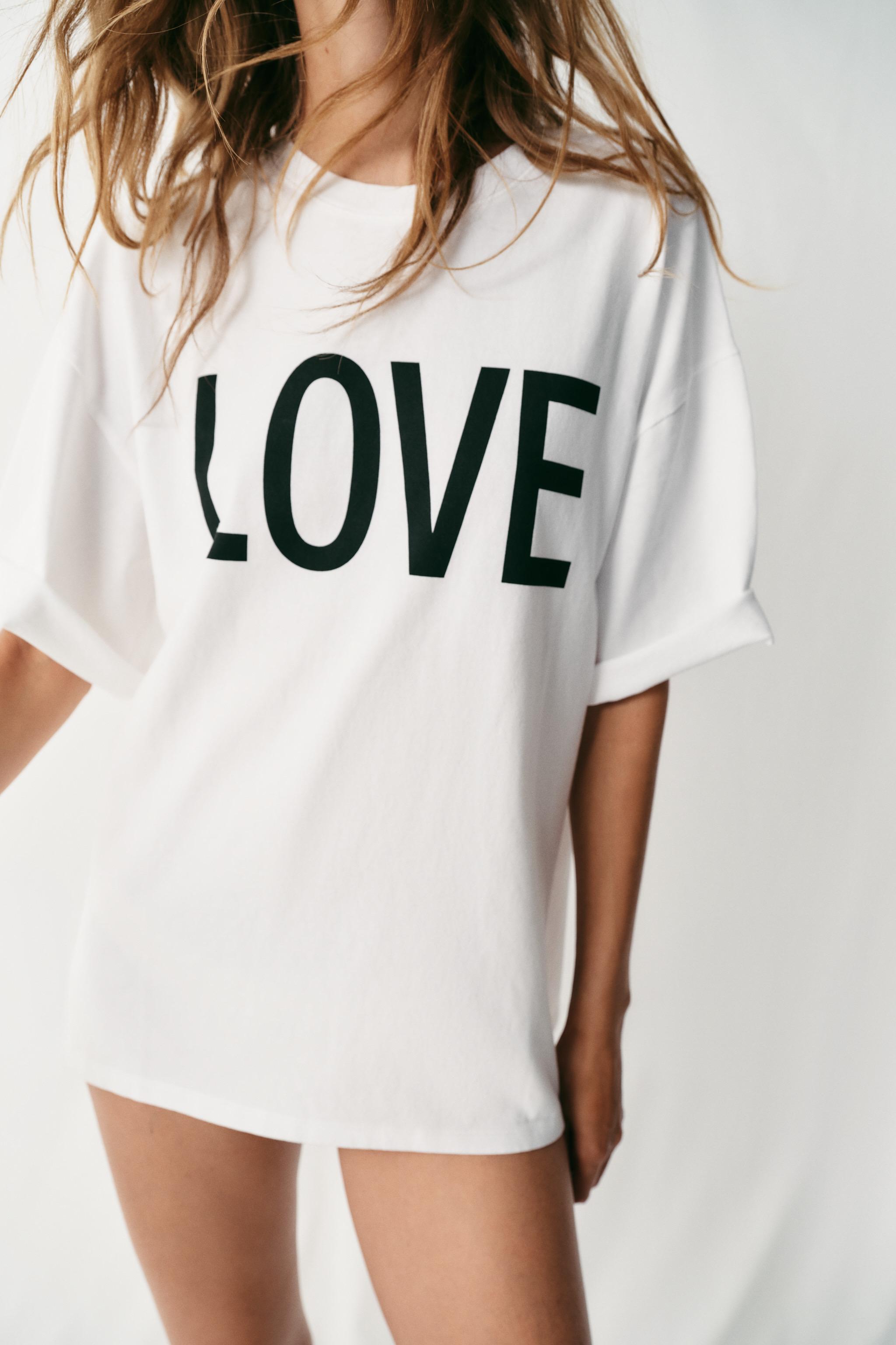 Zara YAZILI OVERSIZE T-SHIRT görsel 4