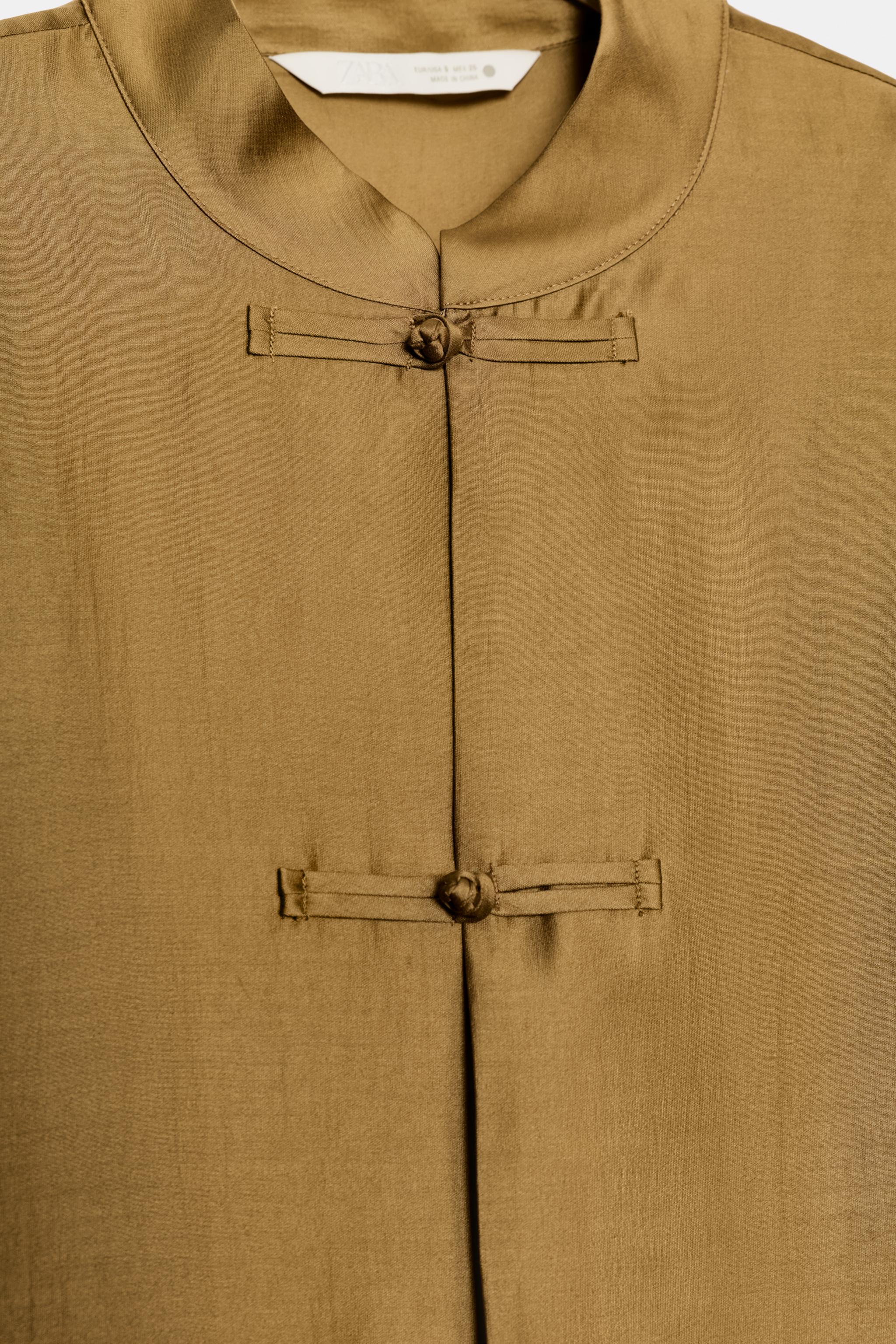 SATIN EFFECT FIREMAN CLASP SHIRT ZW COLLECTION