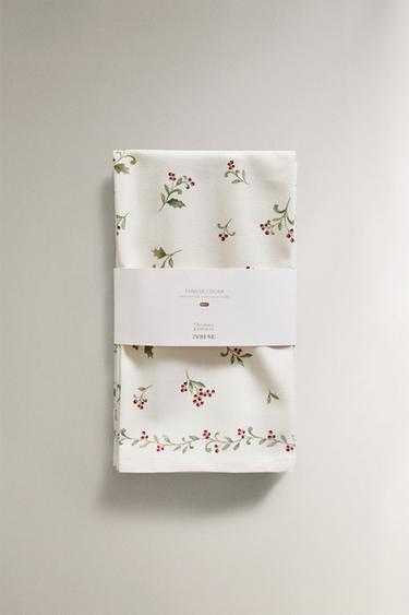 PACK OF COTTON CHRISTMAS LEAF TEA TOWELS (PACK OF 2) - Green by Zara - Image 4