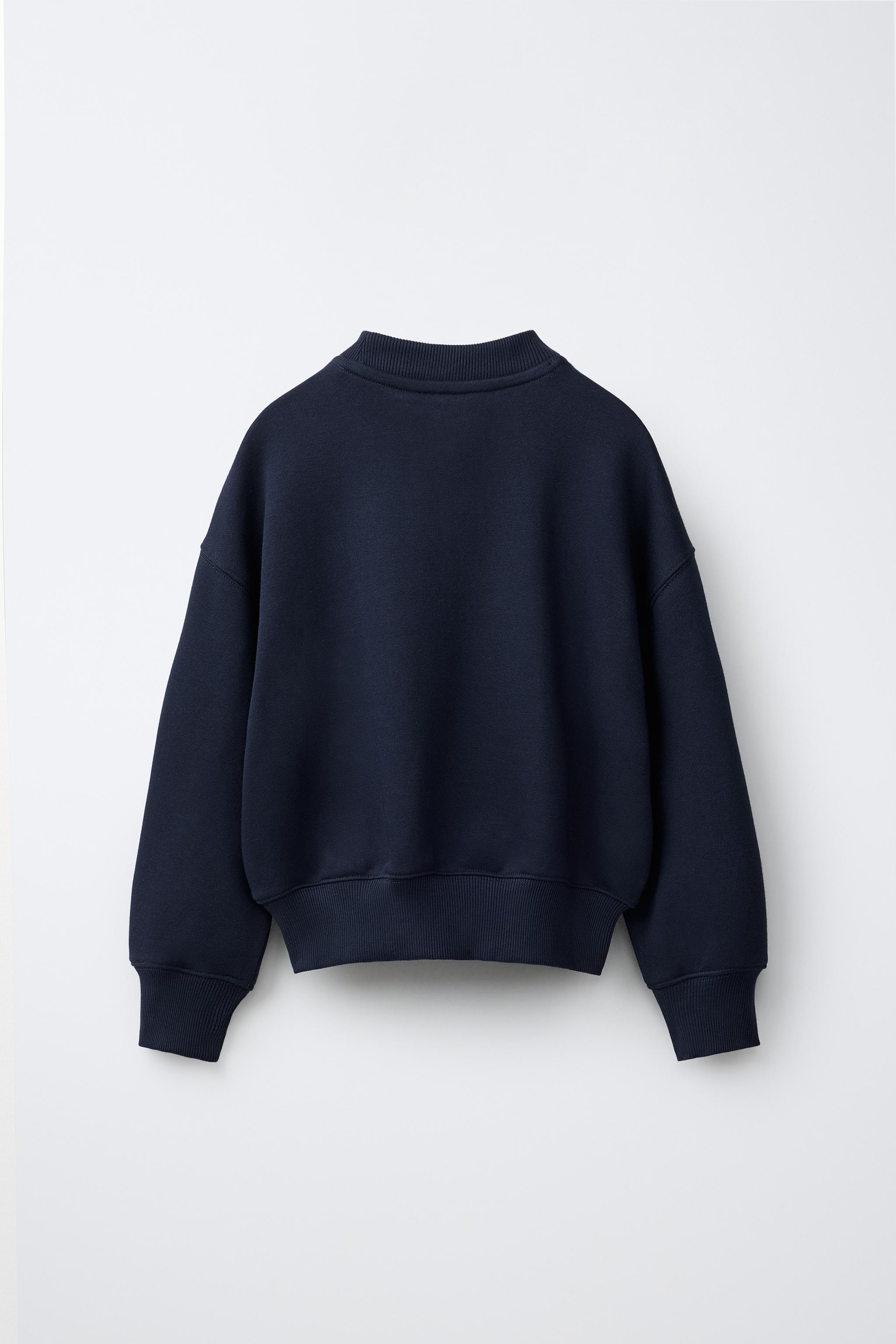 PLAIN JOGGING SWEATSHIRT — Navy blue