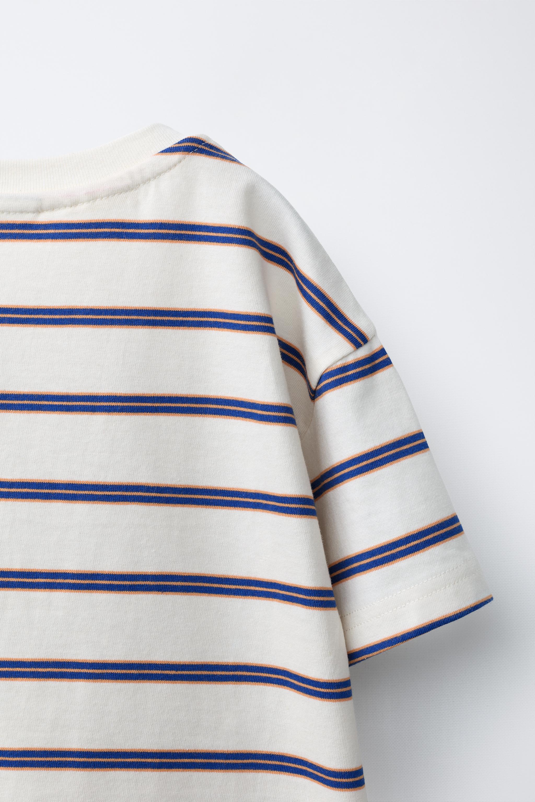 Детские футболки Zara PUKAS SURF LOGO STRIPED T-SHIRT — фото 4