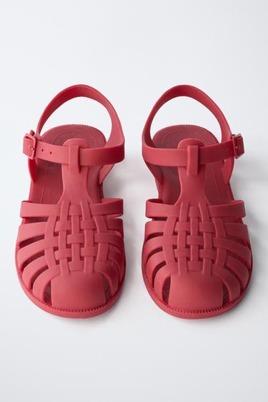 SANDALES STYLE PLAGE GOMMÉES - Rouge de Zara - Image 5