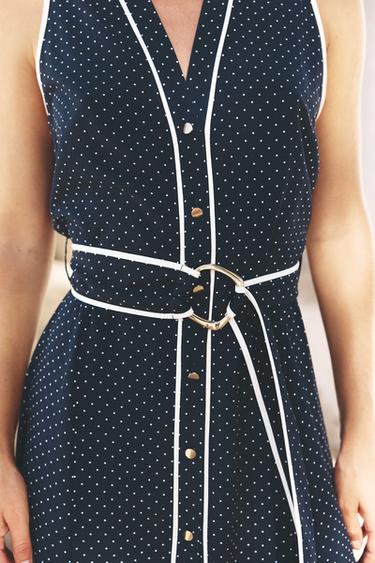 POLKA DOT MIDI DRESS - Blue/White by Zara - Image 1