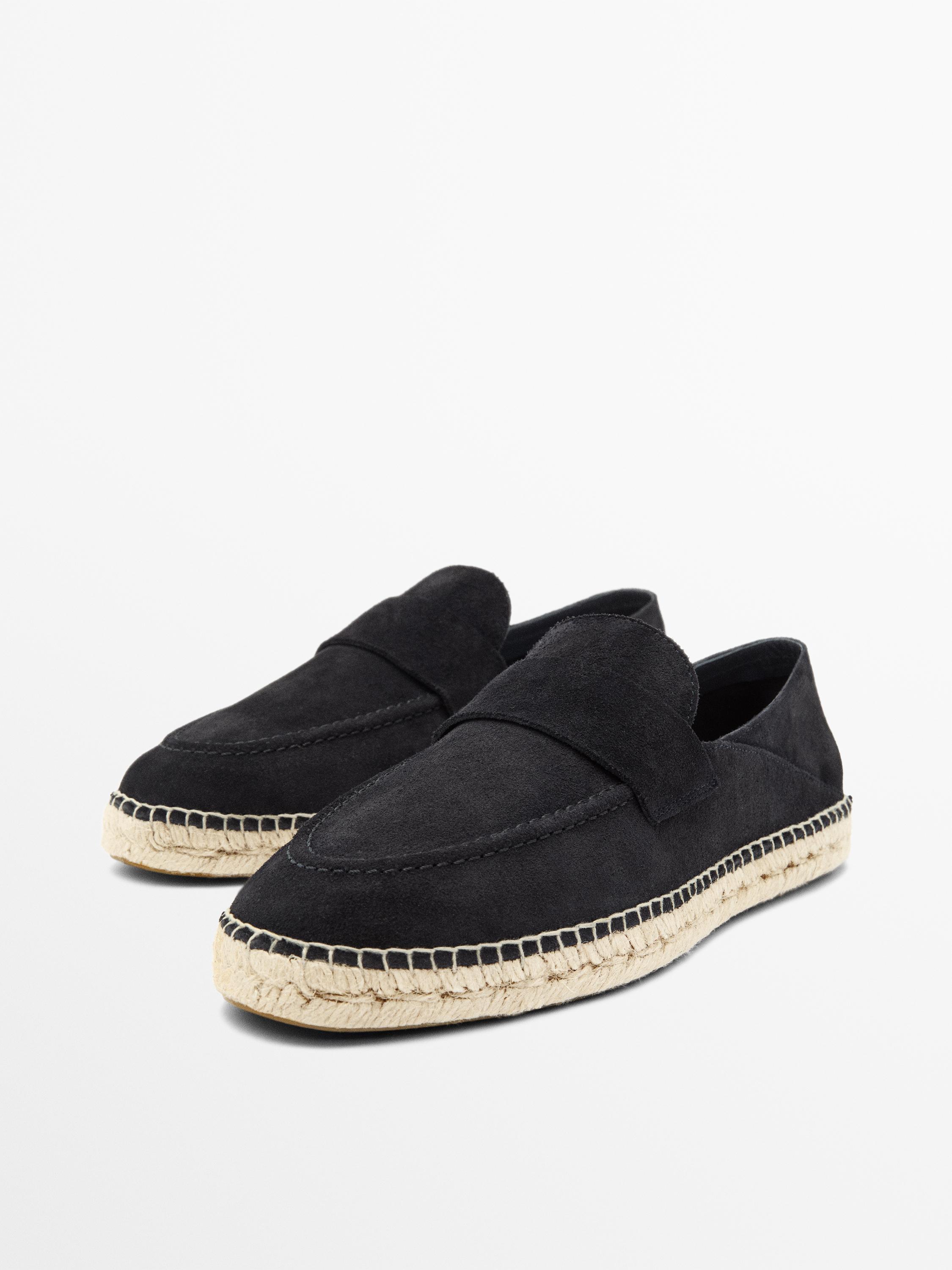 Espadrille pièce croûte de cuir