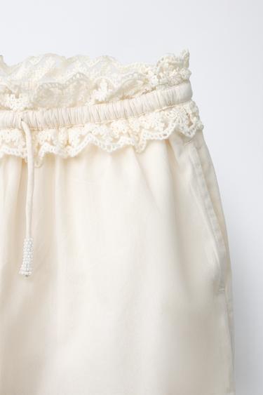 LACE TROUSERS - Ecru by Zara - Image 2