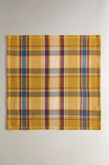 LOT TORCHONS DE CUISINE WAFFLE CARREAUX (LOT DE 3) - Vert / Bleu de Zara - Image 3