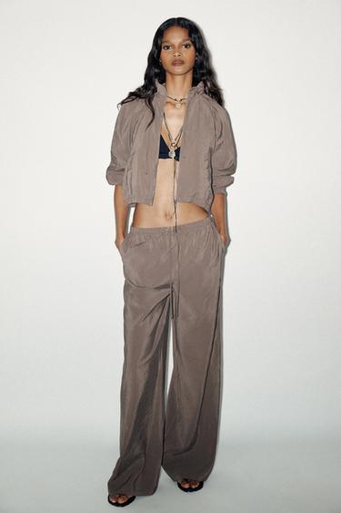FLOWING PALAZZO TROUSERS - Chocolate brown by Zara - Image 0
