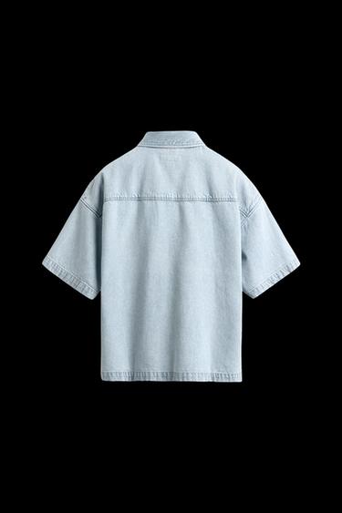LIGHT DENIM POLO SHIRT - Light blue by Zara