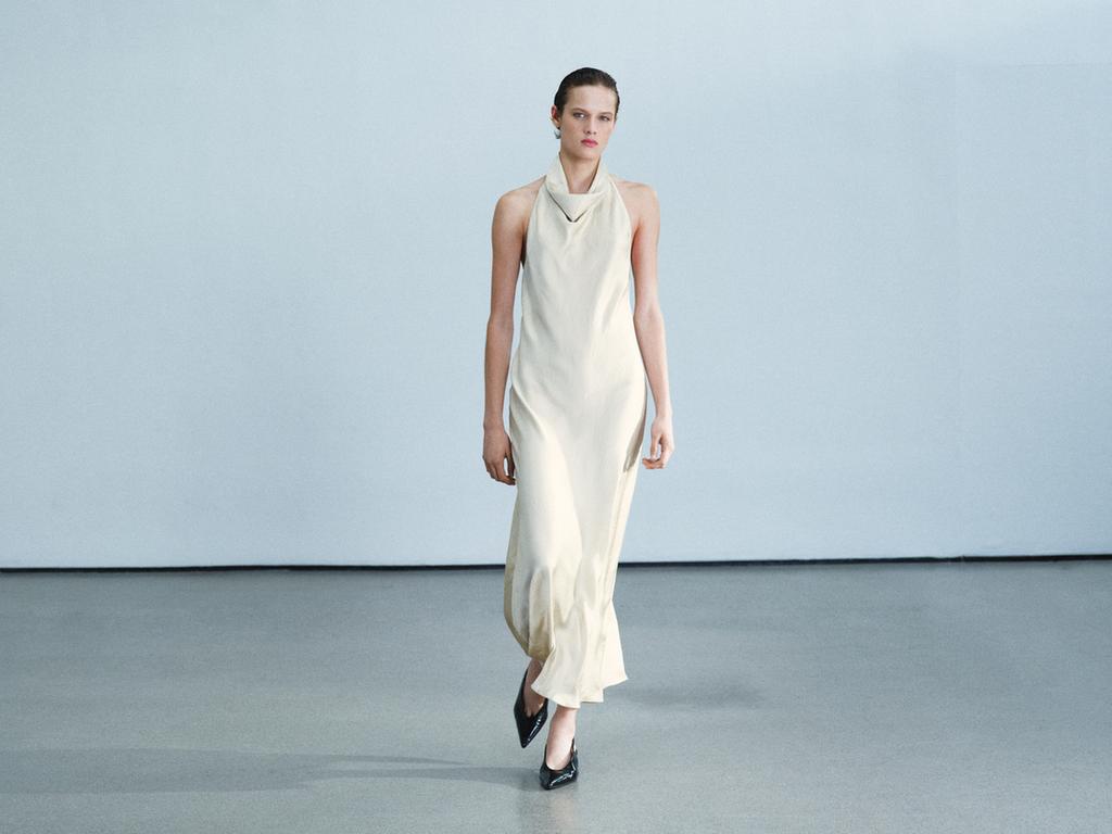 ZW COLLECTION HALTER SATIN MIDI DRESS