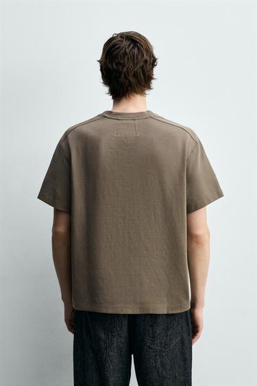 RELAXED FIT SEAM T-SHIRT - Mid-mink by Zara - Image 2