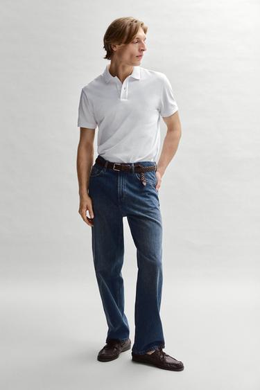Polo piqué micro estructura algodón - Blanco de Zara