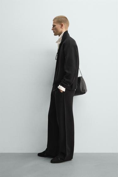 KNITTED WIDE-LEG TROUSERS - Black by Zara - Image 3
