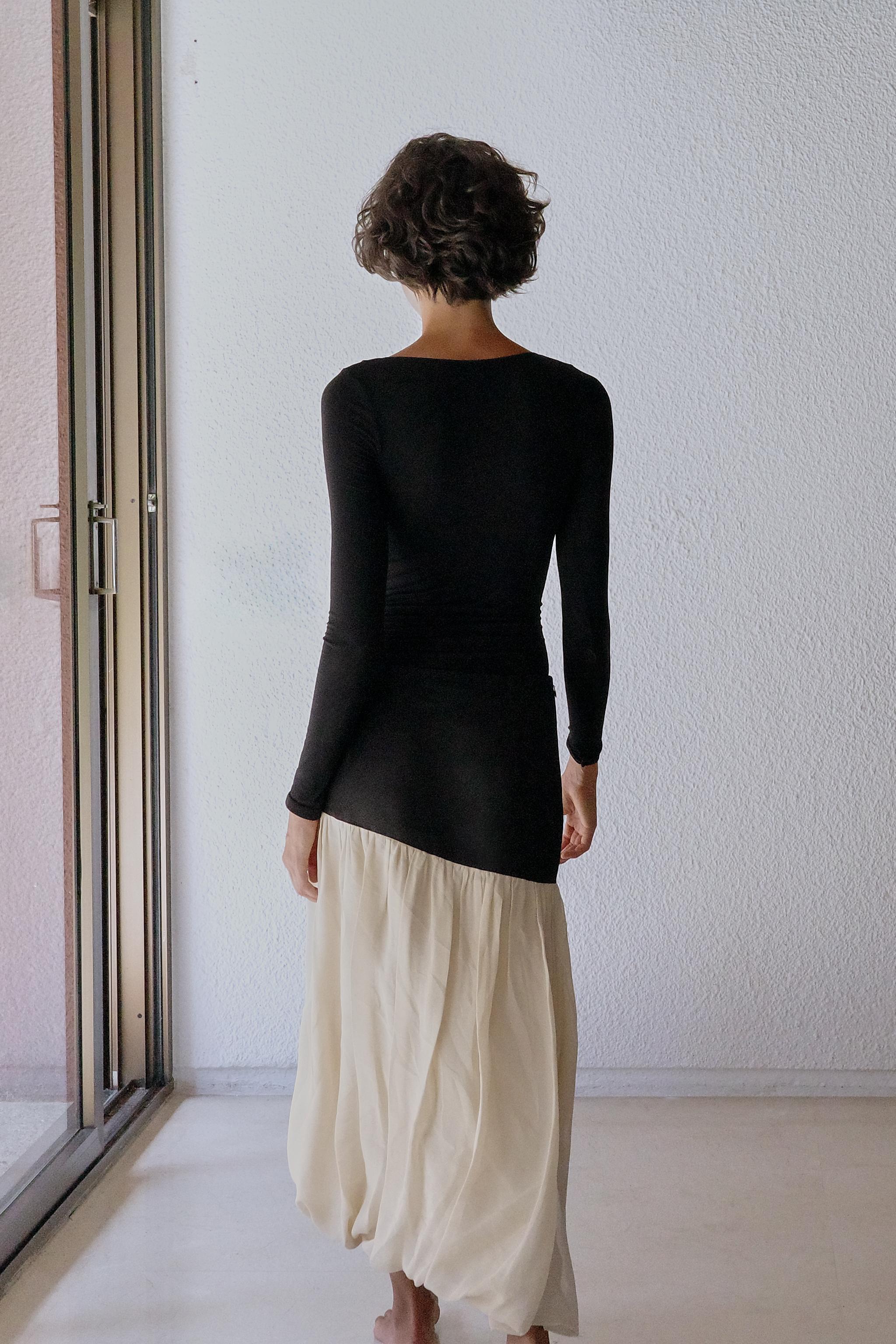 Женские юбки Zara CONTRAST DRAPED MIDI SKIRT — фото 3