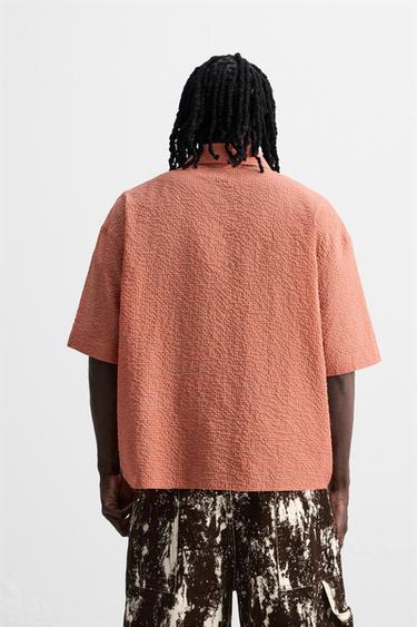 CHEMISE SEERSUCKER À CARREAUX - Rouge de Zara - Image 2