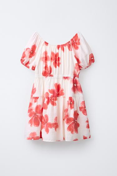 ROBE FLEUR AQUARELLE - Rouge de Zara - Image 0