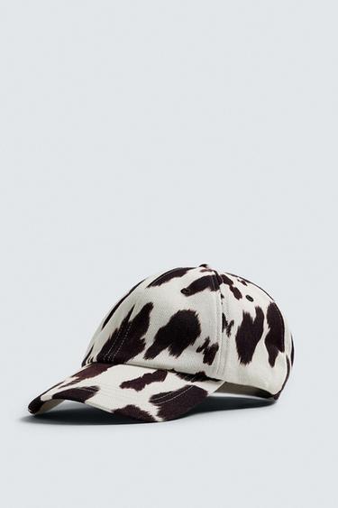 Zara ANIMAL PRINT CAP - White