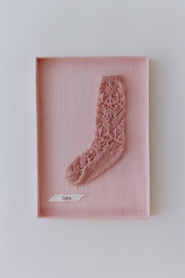 CHAUSSETTES CHAUDES EN LAINE ET ALPAGA - Rose poudré de Zara