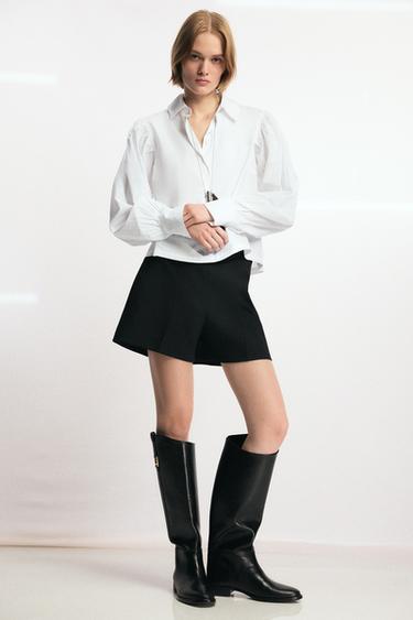 Zara HIGH-WAISTED SHORTS ZW COLLECTION - Black