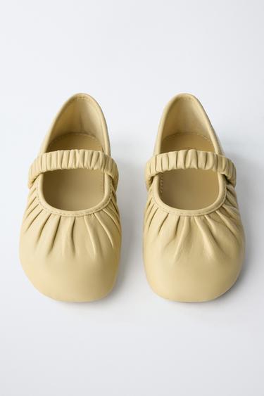 BALLERINES EN CUIR - Jaune de Zara - Image 3
