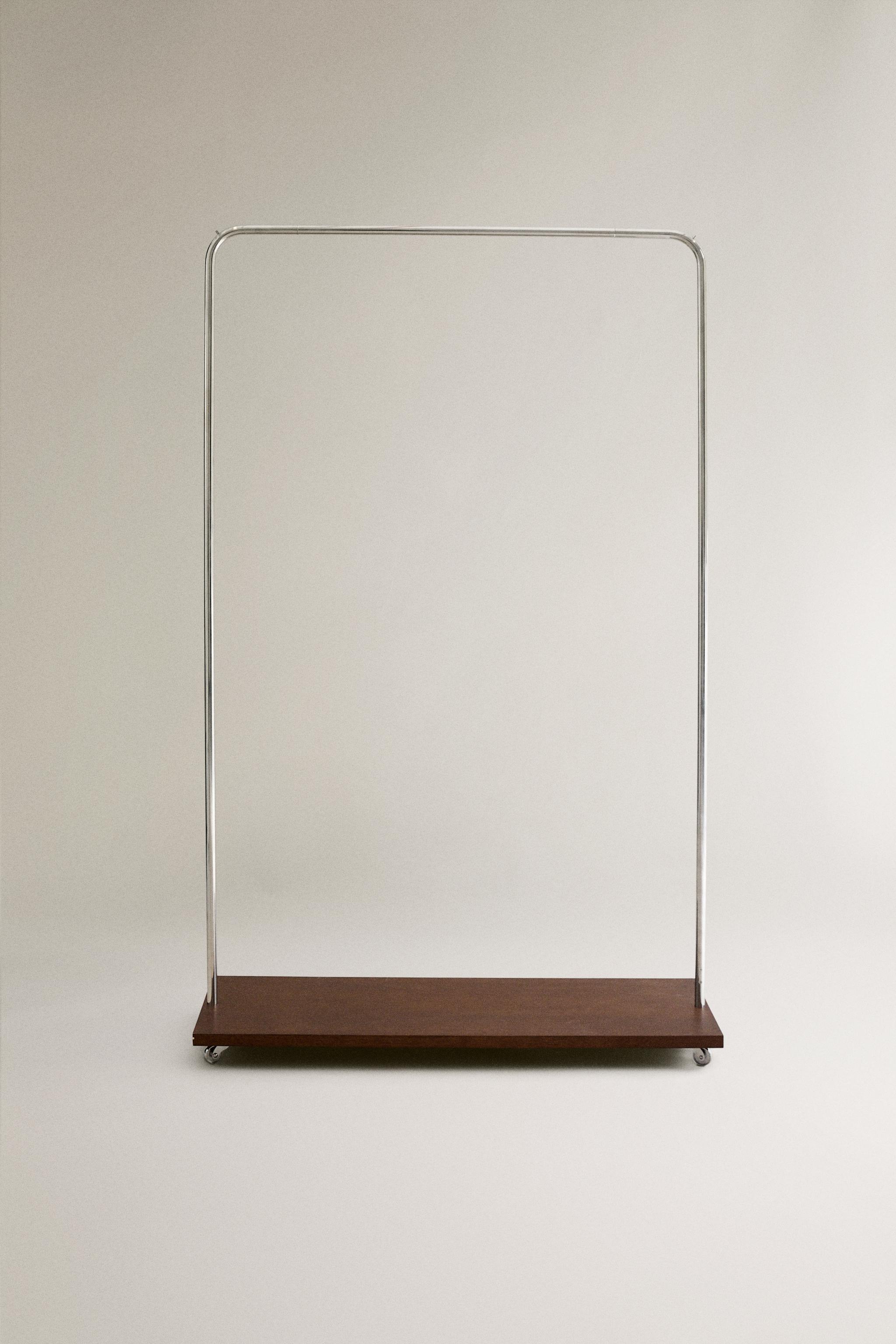 METAL AND WOOD CLOTHES RACK