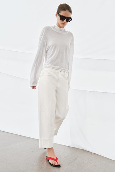 ZW COLLECTION LOW-RISE STRAIGHT JEANS - White by Zara - Image 0