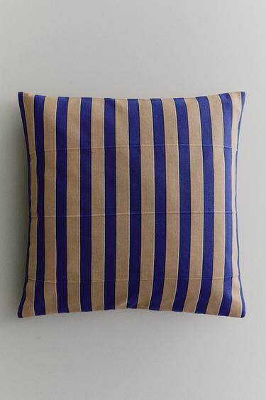 STRIPED CUSHION COVER - Blue by Zara