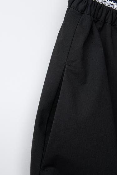 JUPE MI-LONGUE BALLON DENTELLE - Noir de Zara - Image 3
