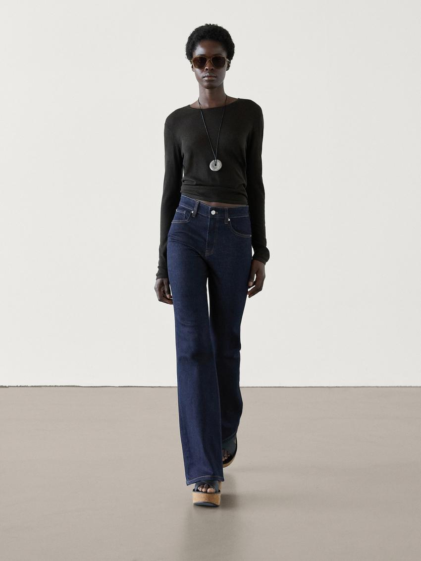 Flared high-waist skinny jeans - Blue | ZARA United States 