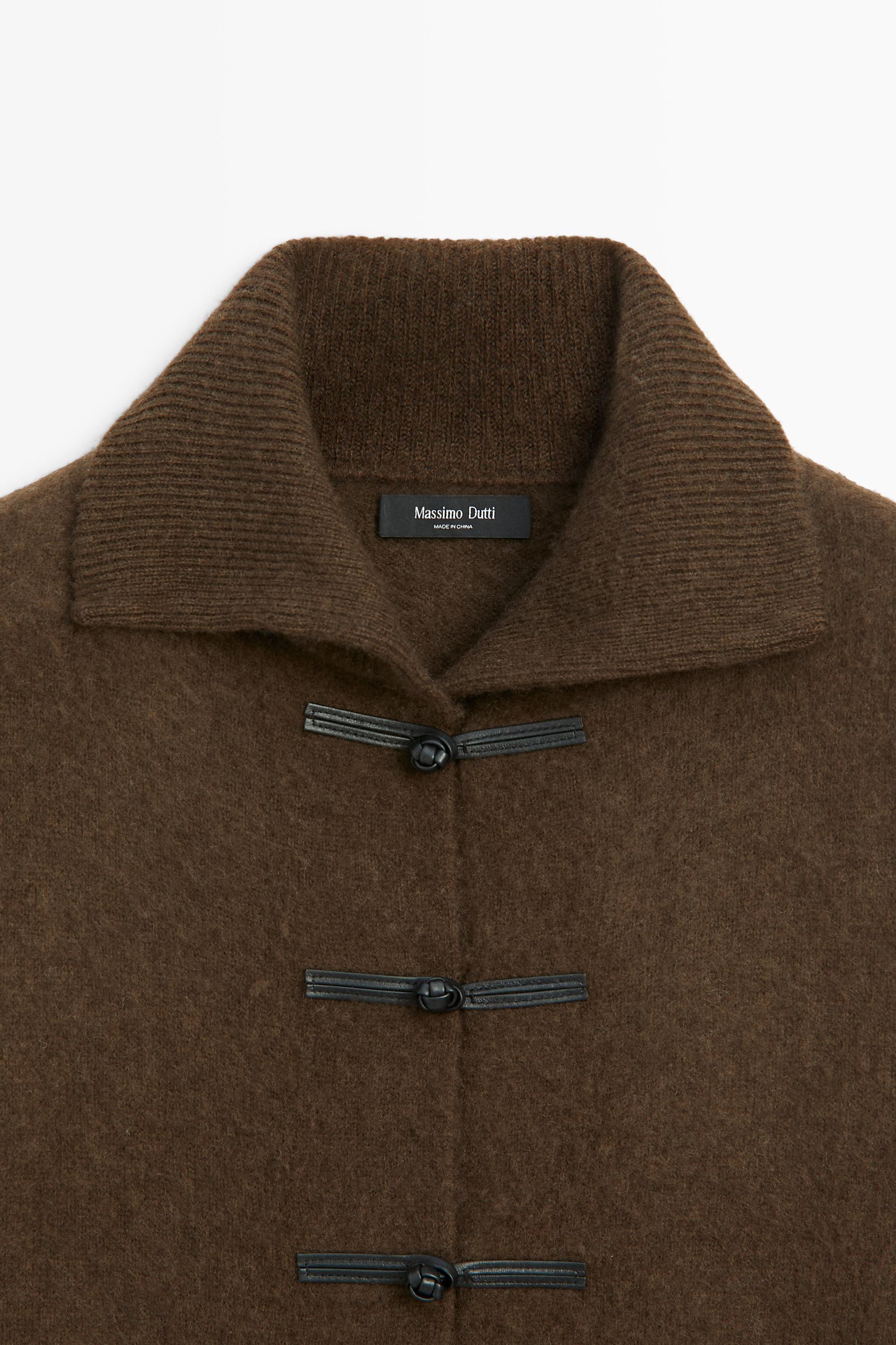 Wool blend toggle cardigan