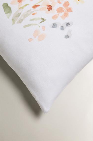 HOUSSE DE COUSSIN FLORALE - Blanc cassé de Zara - Image 1