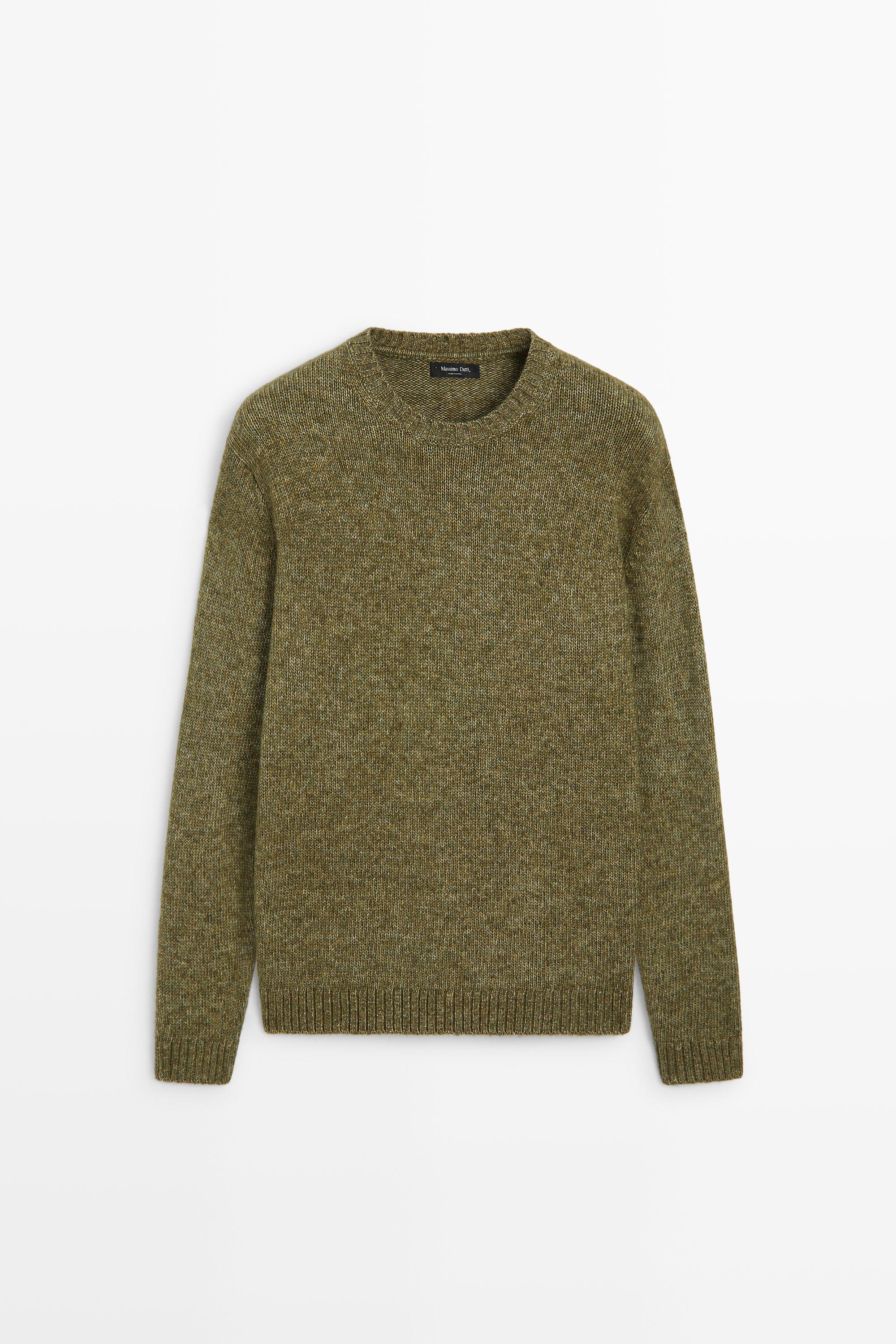 Flecked cotton-blend knit sweater