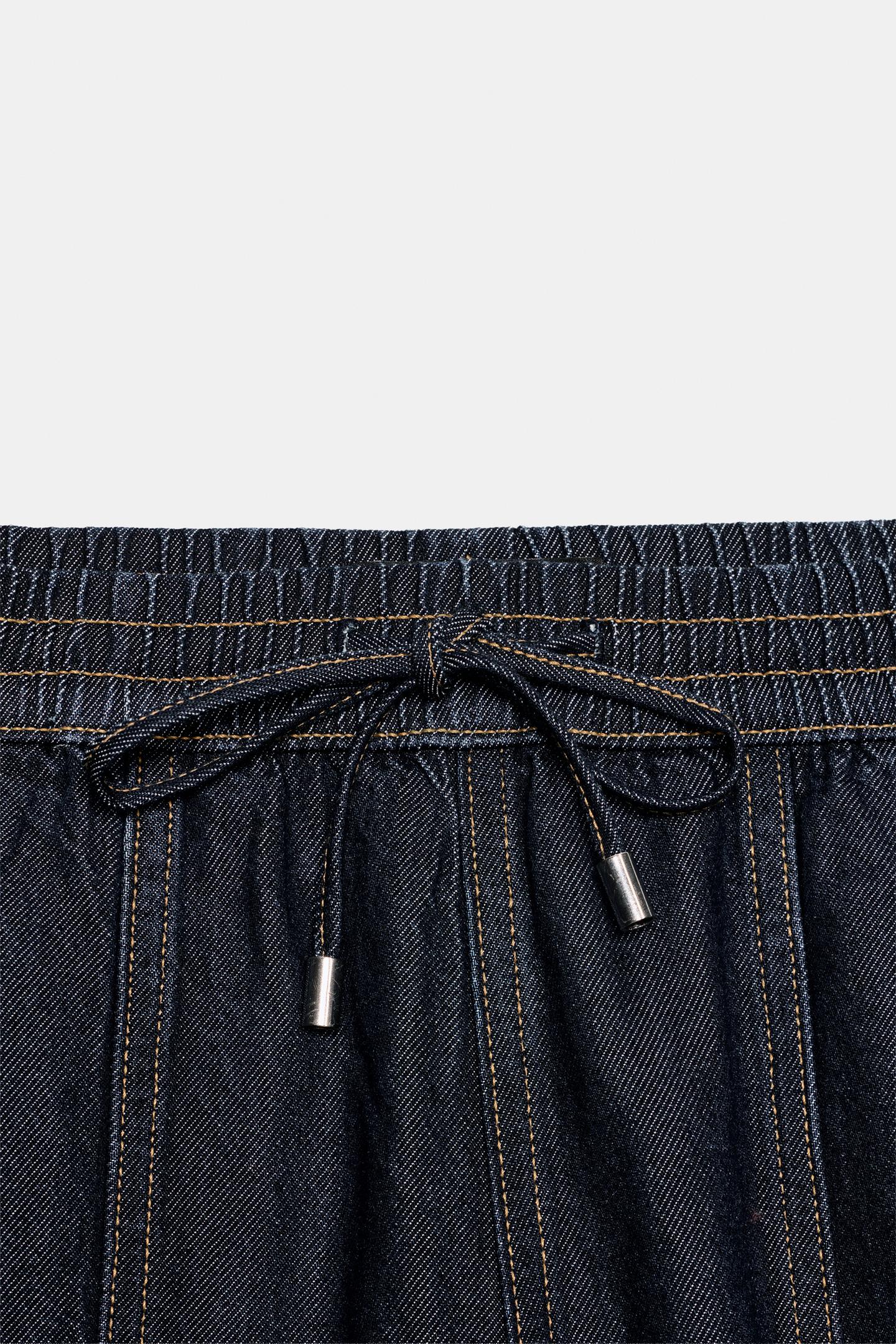 Женские джинсы Zara Z1975 High-Rise Wide Leg Jogger, цвет: Синий — фото 7
