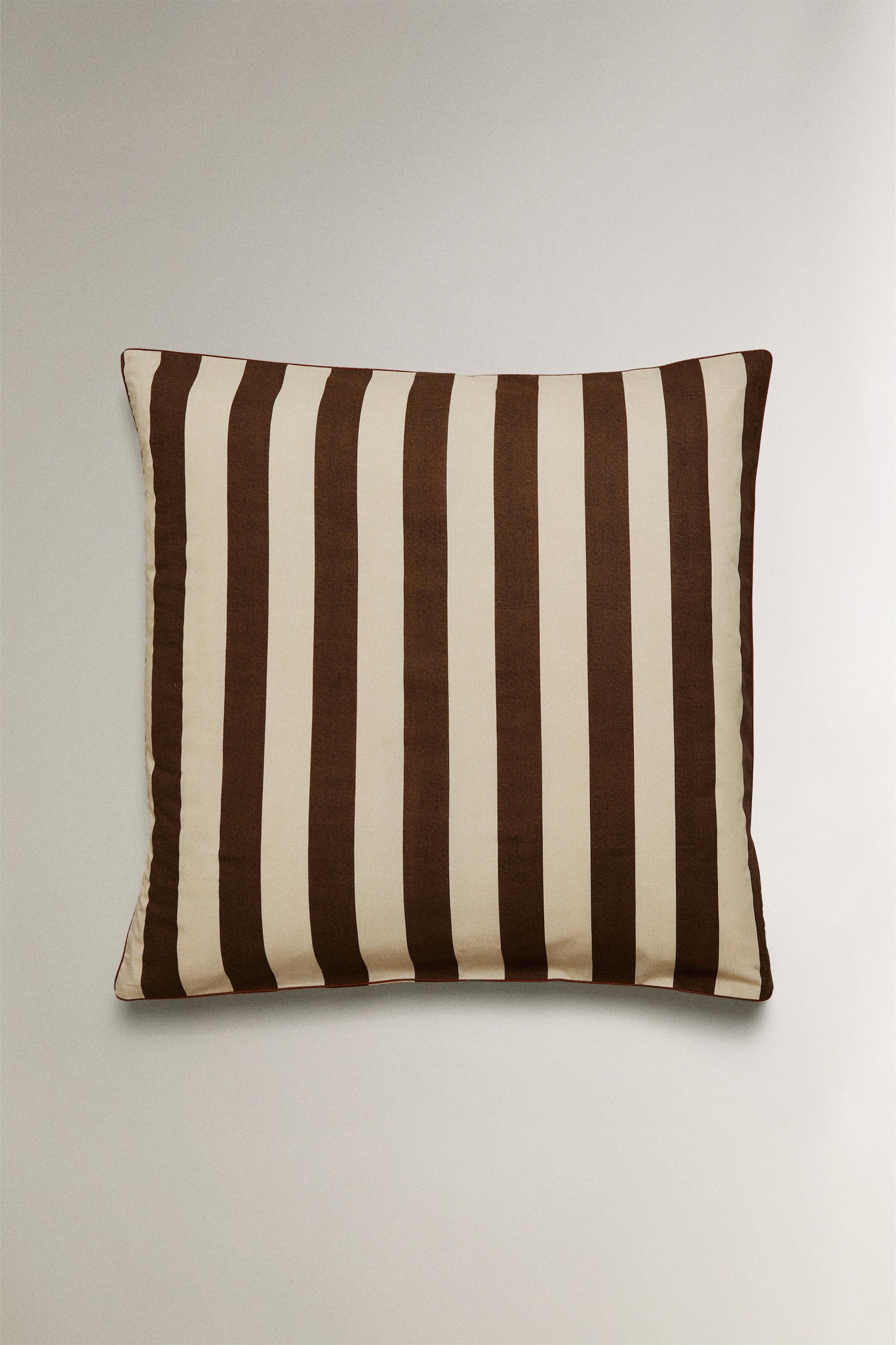 FADED COTTON STRIPED PILLOWCASE