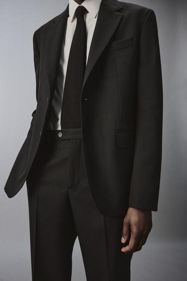 100% WOOL SUIT TROUSERS - Black by Zara - Image 4